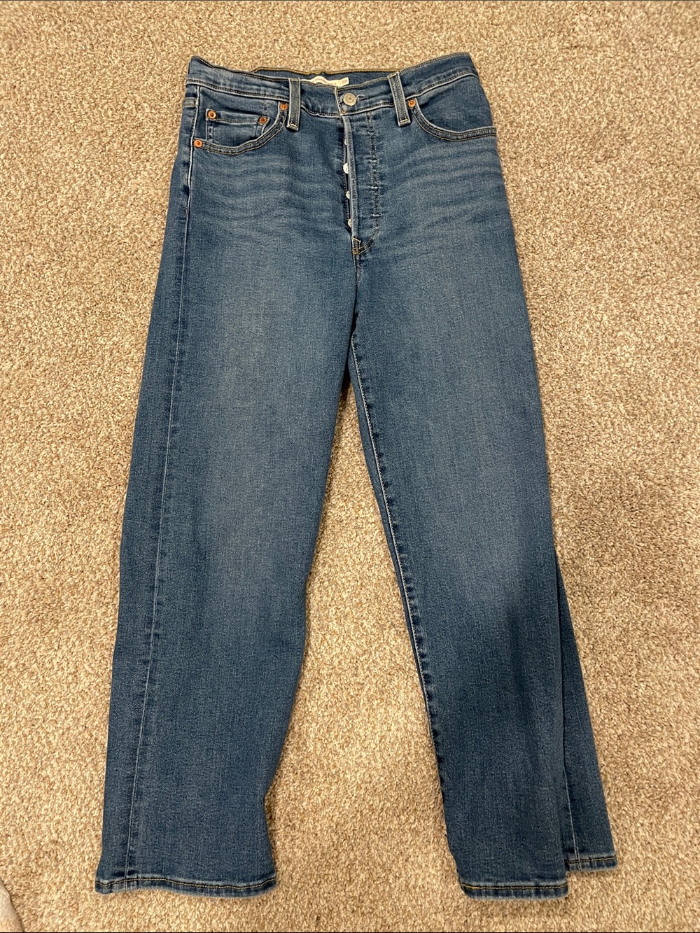 Levi Straight-Leg High-Rise Women’s Jeans in Indigo Blue